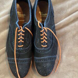 Allen Edmonds - Men's Blue Suede Wing Tip Derby shoes